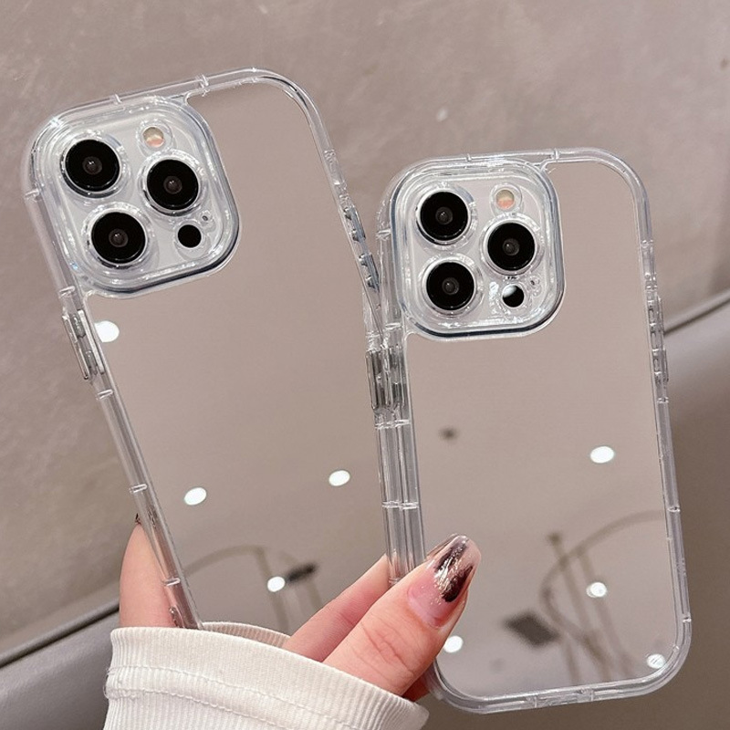 Clear Shockproof Bumper Case - Funda de espejo de maquillaje de