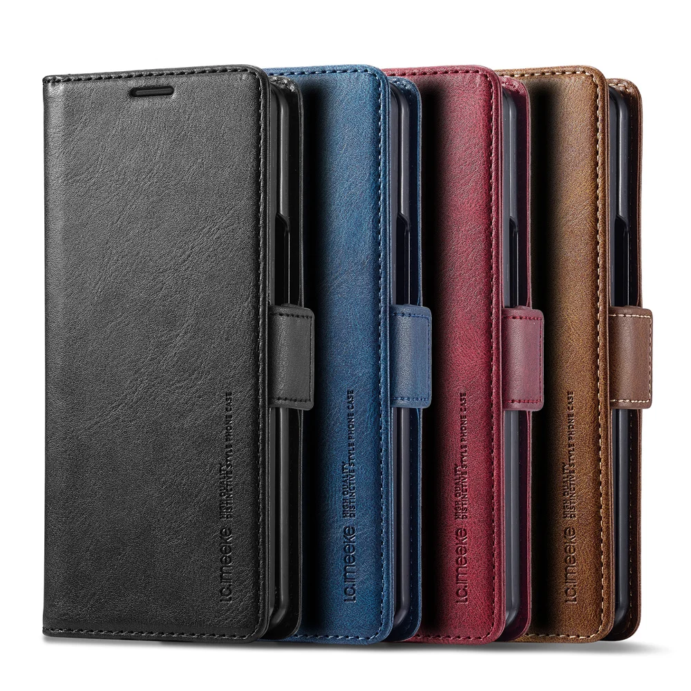 Funda de cuero tipo billetera  - Leather Wallet Card Holder Phone Cover reseña y precio